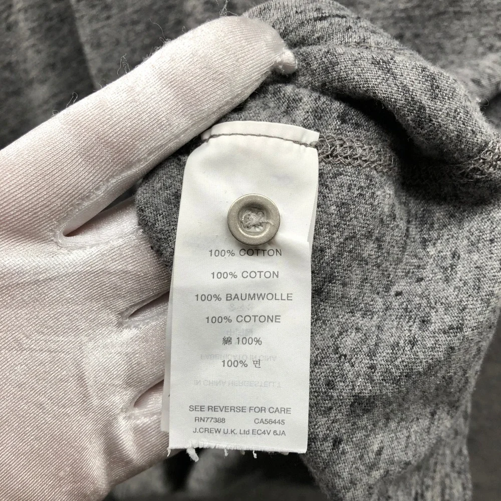 J Crew Henley Long Sleeve‎ T-Shirt Mens M Gray Heather Knit Goods Cotton